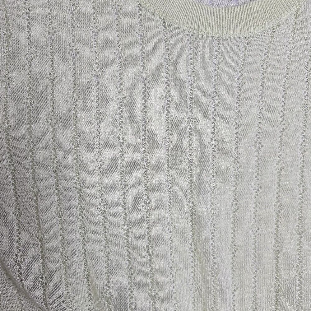 Zara Womens S Lightweight Lime Green Lace Accent Sweater Top Small FINE‎ KNIT - Picture 6 of 9